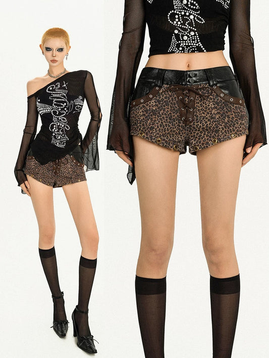 evilyumi leopard print shorts