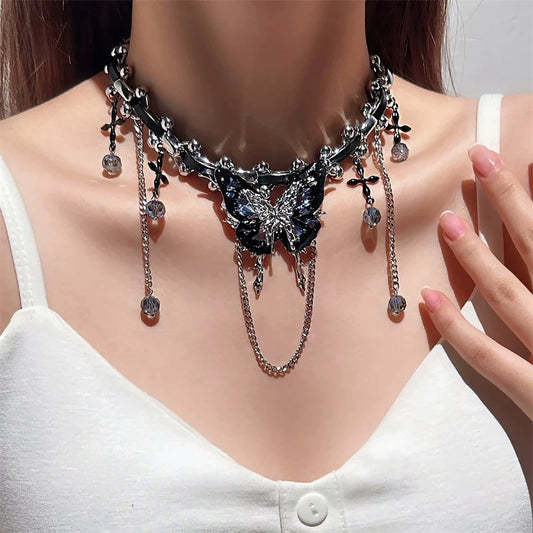 evilyumi purple butterfly necklace