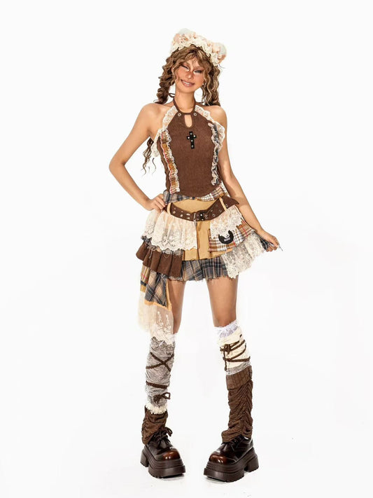 evilyumi Retro Halter Tank Top