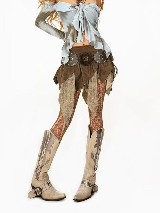 evilyumi Paneled Skirt