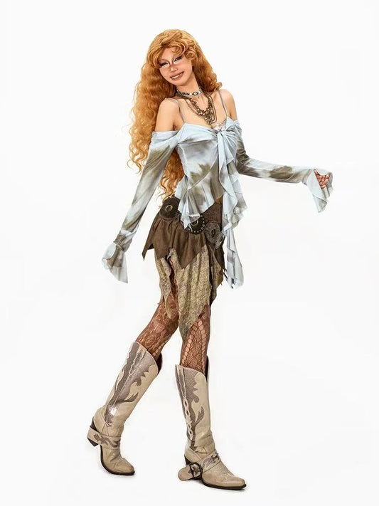 evilyumi Paneled Skirt