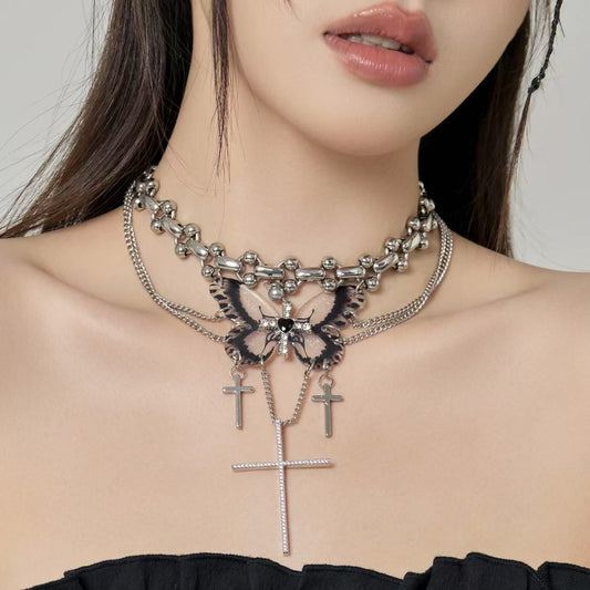 evilyumi Zircon Butterfly Necklace