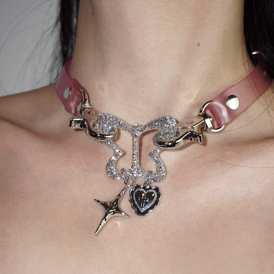 evilyumi Resin Butterfly Collar