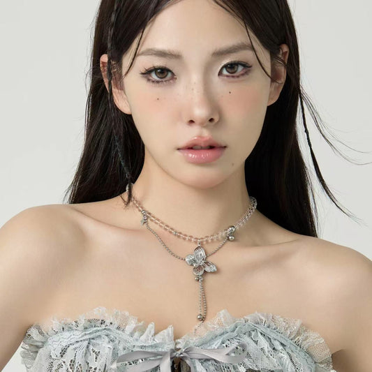 evilyumi Butterfly Crystal Necklace
