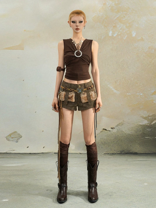 evilyumi straight-leg shorts