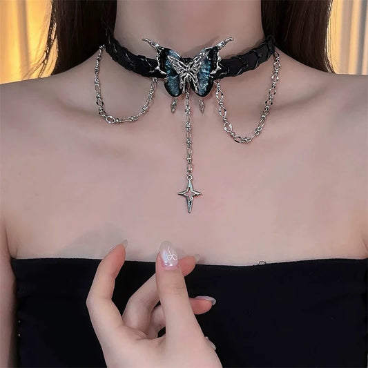 evilyumi purple butterfly necklace