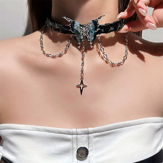 evilyumi purple butterfly necklace