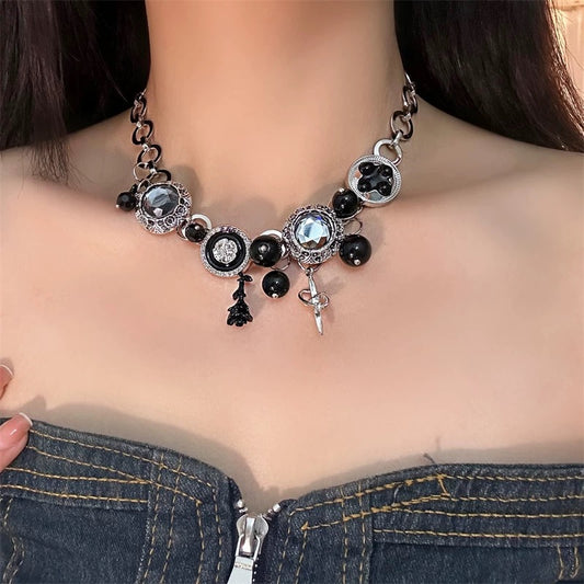 evilyumi button star necklace