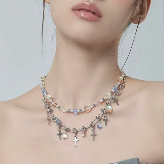 evilyumi Frosted Patchwork Necklace