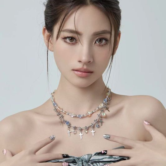 evilyumi Frosted Patchwork Necklace