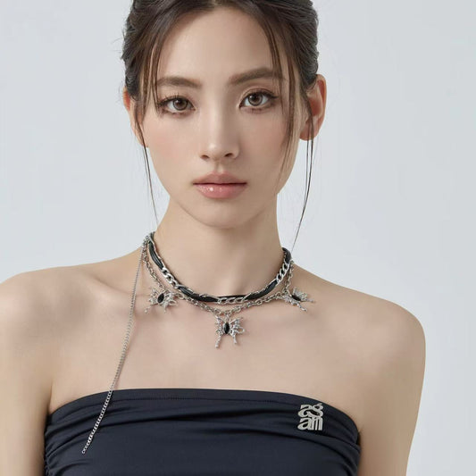 evilyumi Punk Patchwork Necklace